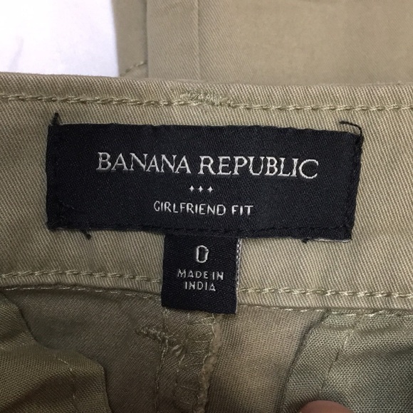 Banana Republic Women’s Girlfriend Fit Army Green Pants Size 0 Like-NEW - Picture 2 of 7
